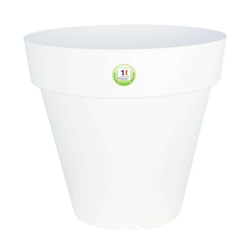 Pot Soleilla Rond 60 Blanc -Pot Riviera de Riviera - fabricant de Pots à reserve d'eau et sans réserve dans Pots en plastique