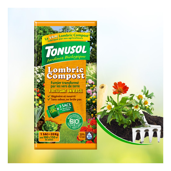 Lombricompost 20Kg Tonusol de Tonusol - Terreau dans Terreaux Grand volume