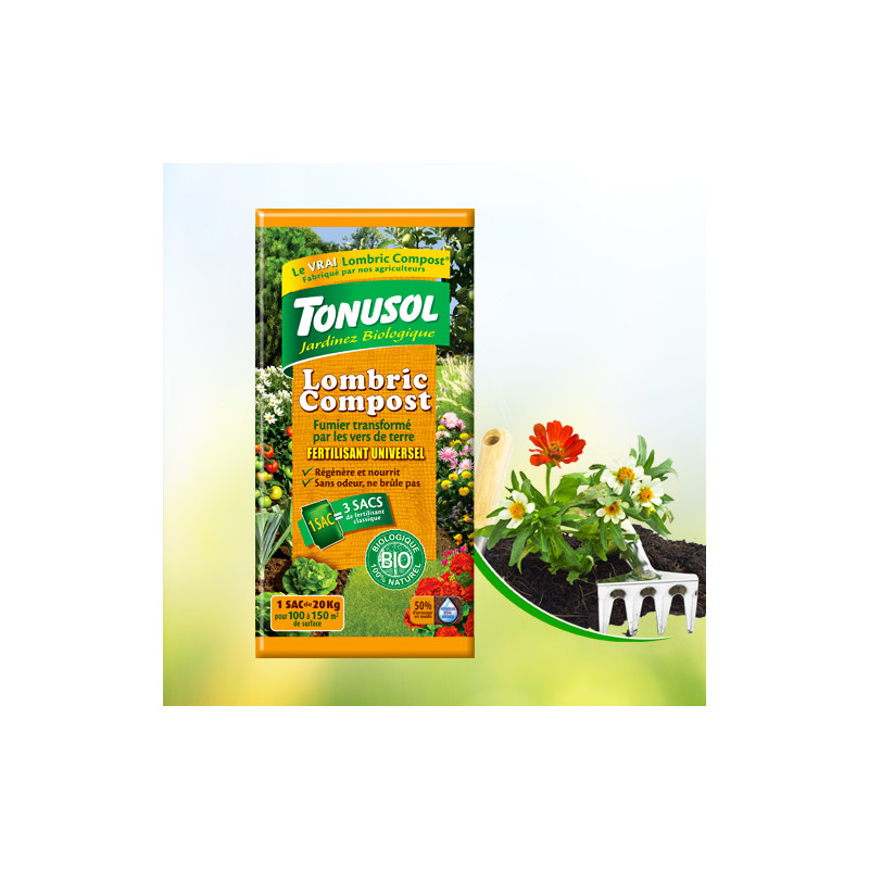 Lombricompost 20Kg Tonusol de Tonusol - Terreau dans Terreaux Grand volume
