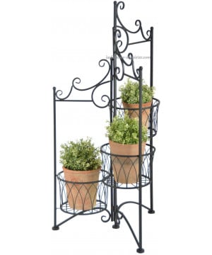Porte 3 pots pliant de Esschert design - deco maison et jardin dans selette - porte-plantes - roule pot