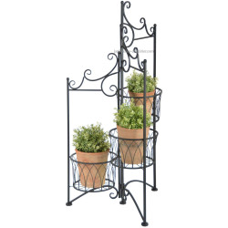 PORTE 3 POTS PLIANT de Esschert design - deco maison et jardin dans selette - porte-plantes - roule pot