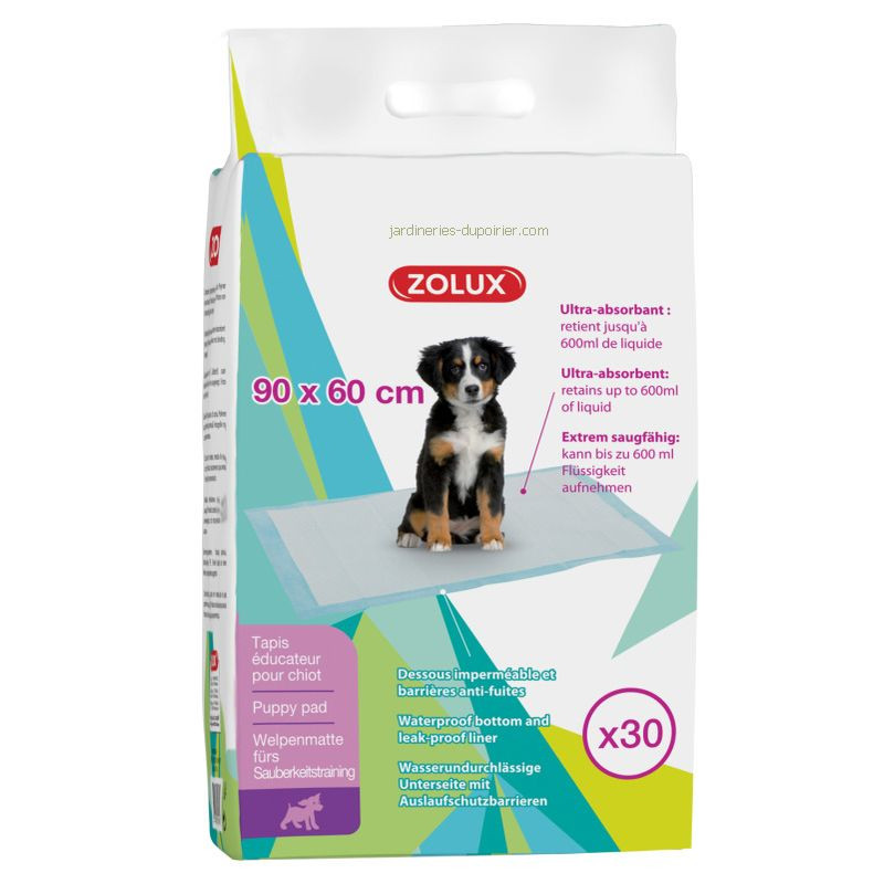 TAPIS EDUC CHIOT 90X60CM X30 de Zolux - Produit pour animaux dans Soins et Hygiene pour chiens