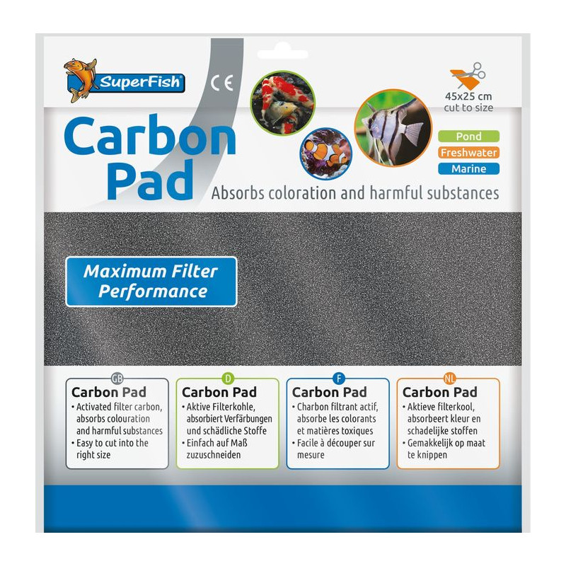 Carbon pad 45x25 cm de Superfish - Aquadistri - accessoires pour aquarium et bassin dans Produits de filtration d'aquarium