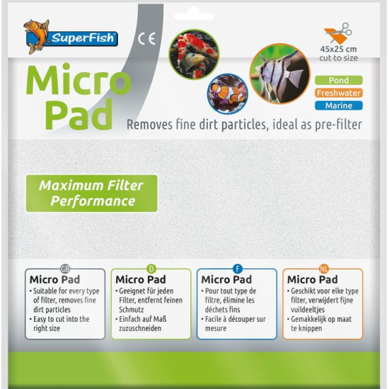 Micro pad 45x25 cm de Superfish - Aquadistri - accessoires pour aquarium et bassin dans Produits de filtration d'aquarium