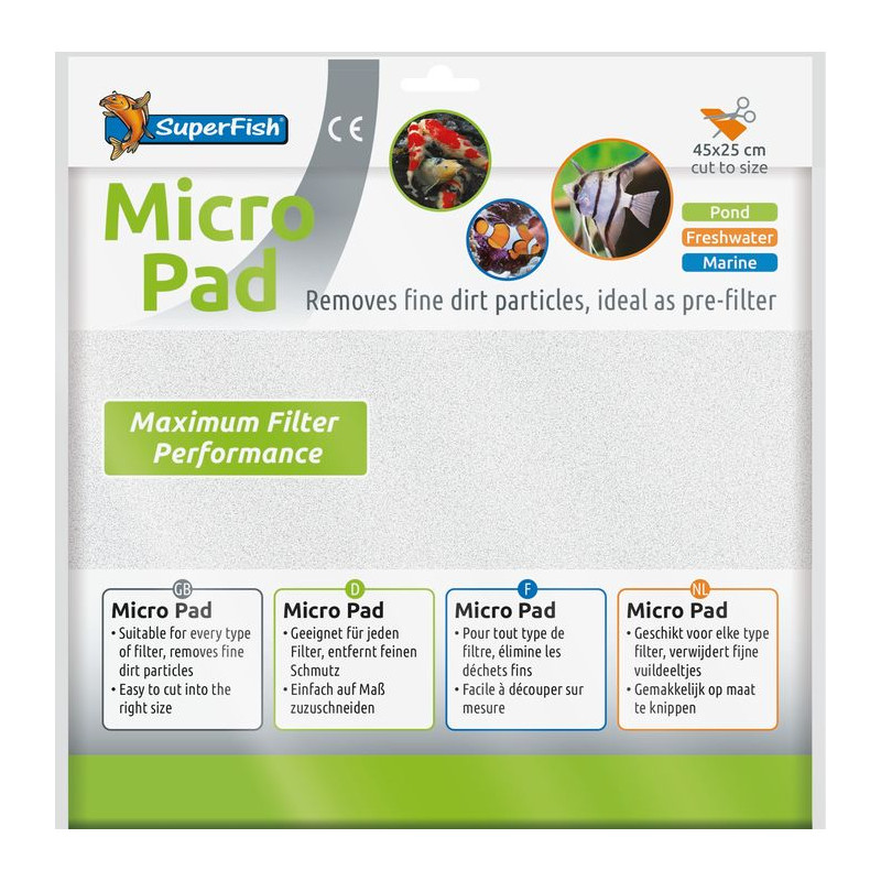 Micro pad 45x25 cm de Superfish - Aquadistri - accessoires pour aquarium et bassin dans Produits de filtration d'aquarium