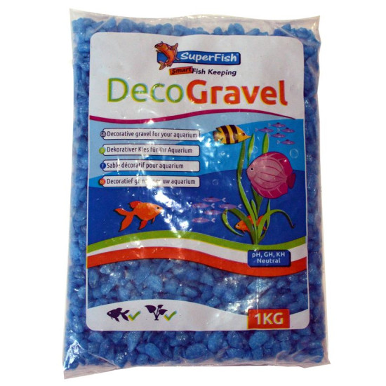 GRAVIER AQUARIUM NEON BLEU 1 KG de Superfish - Aquadistri - accessoires pour aquarium et bassin dans Sable pour aquariums