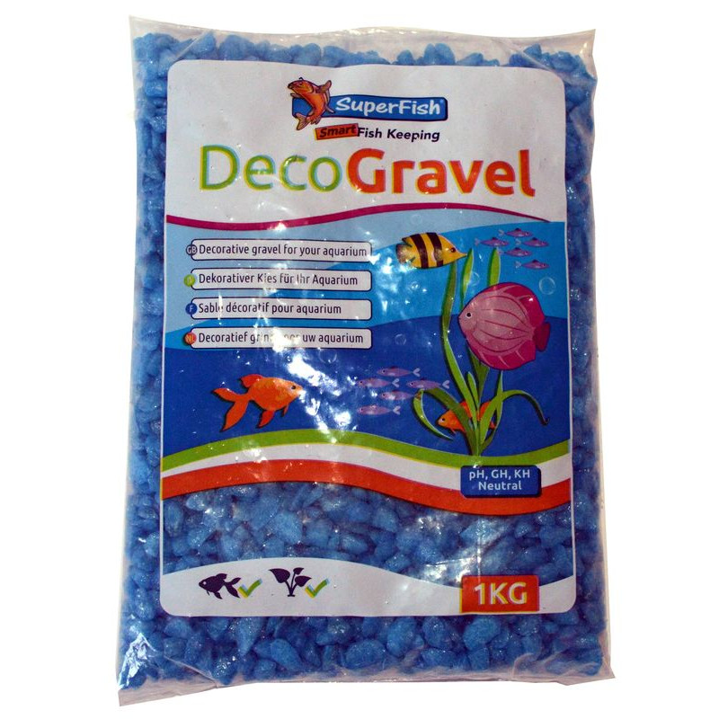 GRAVIER AQUARIUM NEON BLEU 1 KG de Superfish - Aquadistri - accessoires pour aquarium et bassin dans Sable pour aquariums