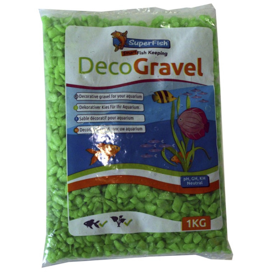 GRAVIER AQUARIUM NEON VERT 1 KG de Superfish - Aquadistri - accessoires pour aquarium et bassin dans Sable pour aquariums