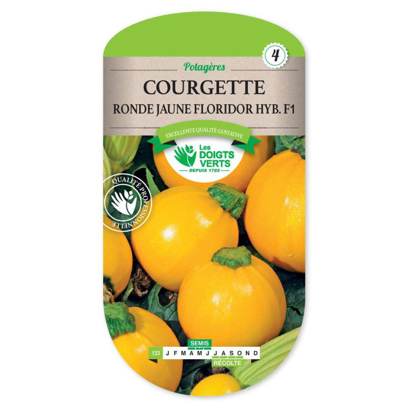 Courgette Ronde Jaune Floridor Hyb. -graines de Les Doigts Verts - graines de Gironde à Bordeaux dans Graines de Courgette - ...