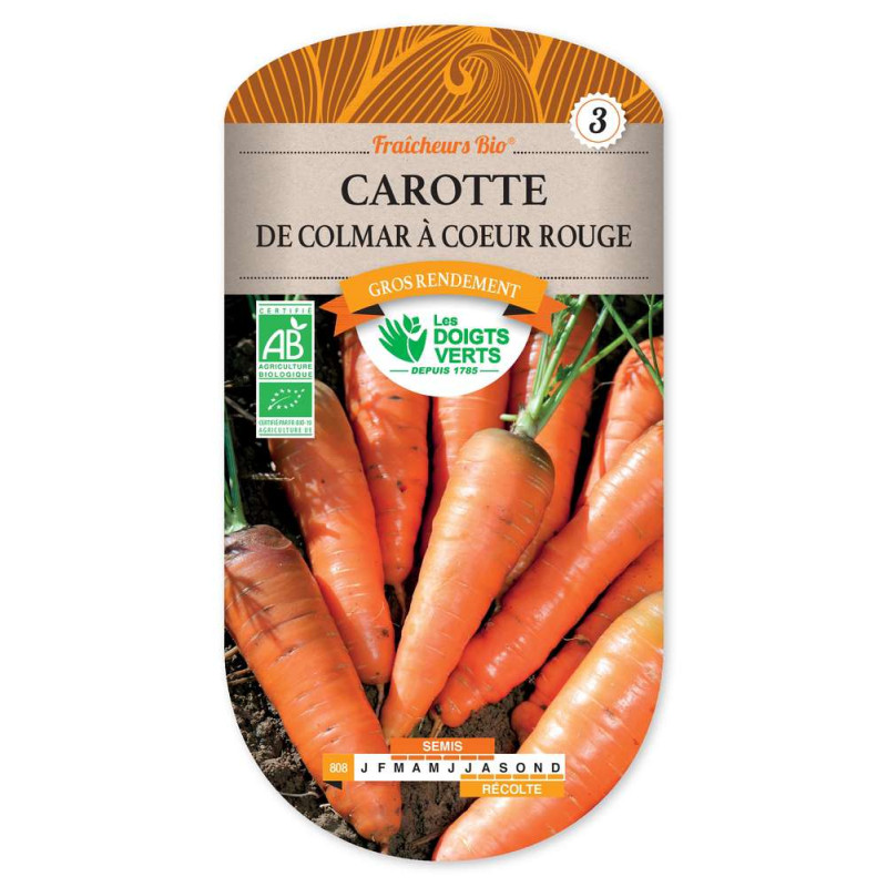 Carotte Colmar Fraic.Bio -graines de Les Doigts Verts - graines de Gironde à Bordeaux dans Graines de Carotte