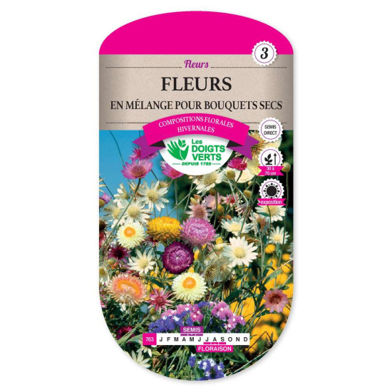 Fleurs Melange Bouquets Secs -graines de Les Doigts Verts - graines de Gironde à Bordeaux dans Graines de fleurs en F
