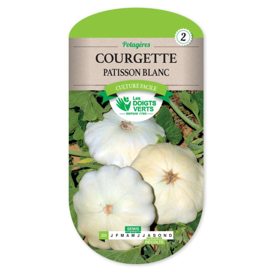 Courgette Patisson Blanc -graines de Les Doigts Verts - graines de Gironde à Bordeaux dans Graines de Coloquinte - Patisson -...