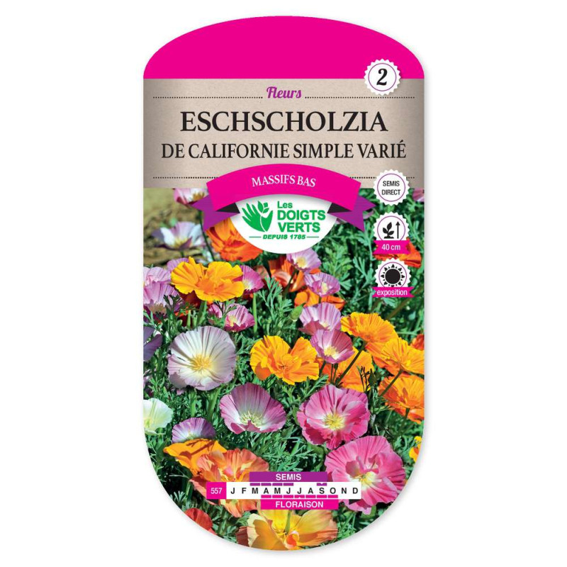 Eschscholtzia Californie Simple -graines de Les Doigts Verts - graines de Gironde à Bordeaux dans Graines de fleurs en E
