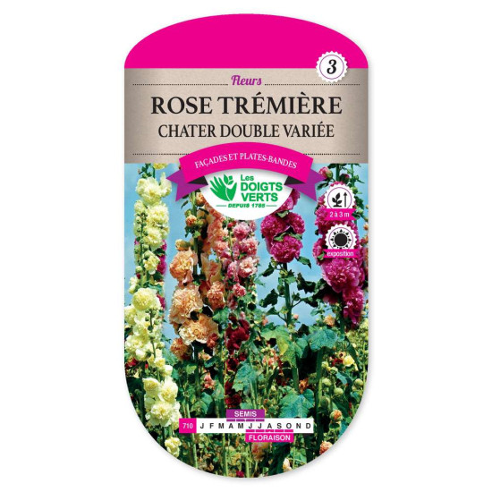 Rose Tremiere Chater Dble Variee -graines de Les Doigts Verts - graines de Gironde à Bordeaux dans Graines de fleurs en R