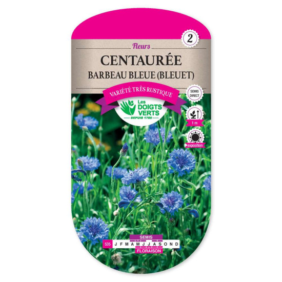 Centauree Barbeau Bleu-Bleuet -graines de Les Doigts Verts - graines de Gironde à Bordeaux dans Graines de fleurs en C