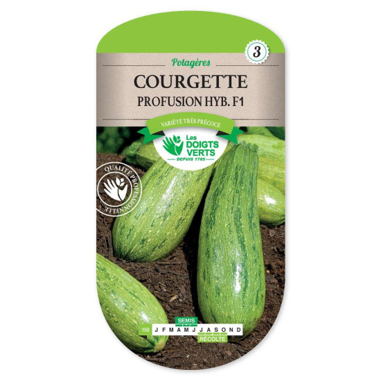 Courgette Profusion Hyb.F1 -graines de Les Doigts Verts - graines de Gironde à Bordeaux dans Graines de Courgette - Courge