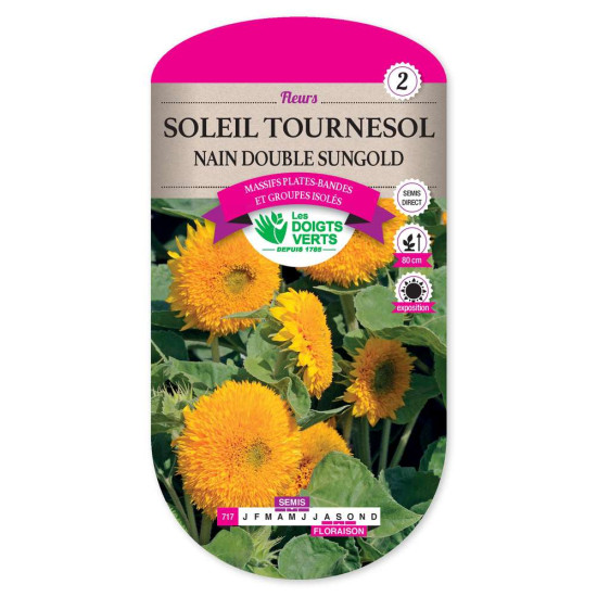 Soleil Nain Double Sungold -graines de Les Doigts Verts - graines de Gironde à Bordeaux dans Graines de fleurs en S