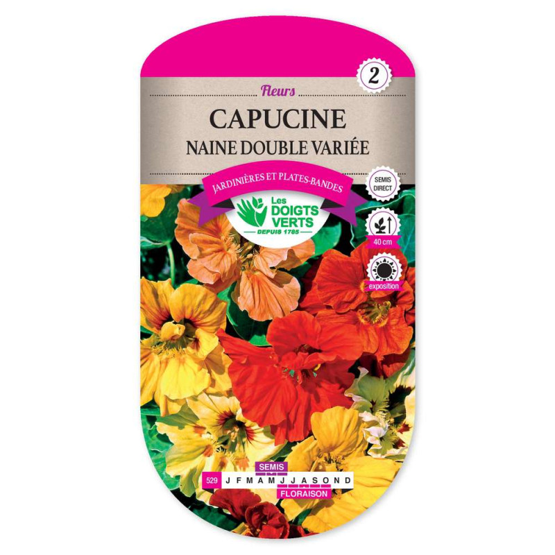 Capucine Naine Double Variee -graines de Les Doigts Verts - graines de Gironde à Bordeaux dans Graines de fleurs en C