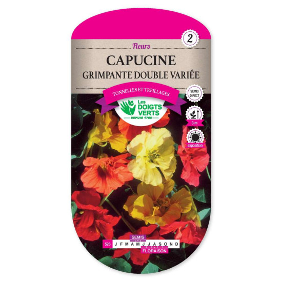 Capucine Grande Double Variee -graines de Les Doigts Verts - graines de Gironde à Bordeaux dans Graines de fleurs en C