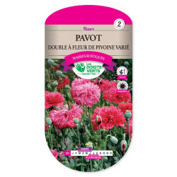 Pavot Dble Fleur Pivoine Varie -graines de Les Doigts Verts - graines de Gironde à Bordeaux dans Graines de fleurs en P