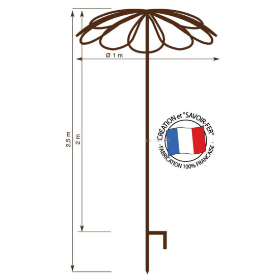 TUTEUR PARAPLUIE 9PETALE 250CM FER de Louis moulin, décoration pour le jardin dans Tuteur pour plante