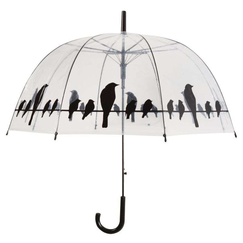 Parapluie Transparent Noir Esschert Design - Motif Forêt, Protection Compacte - 9