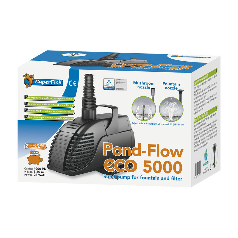 POND FLOW ECO 5000 de Superfish - Aquadistri - accessoires pour aquarium et bassin dans Pompe de bassin