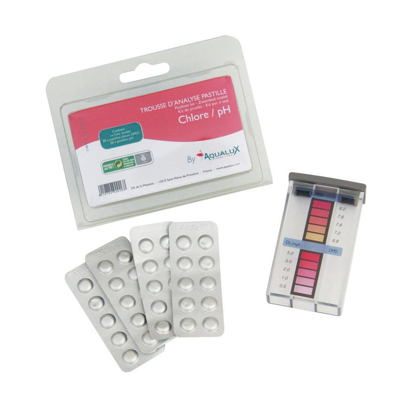 TROUSSE ANALYSE PISCINE + 2 X 20 PA de Aqualux - Produits piscines dans Chlore et pH pour piscine