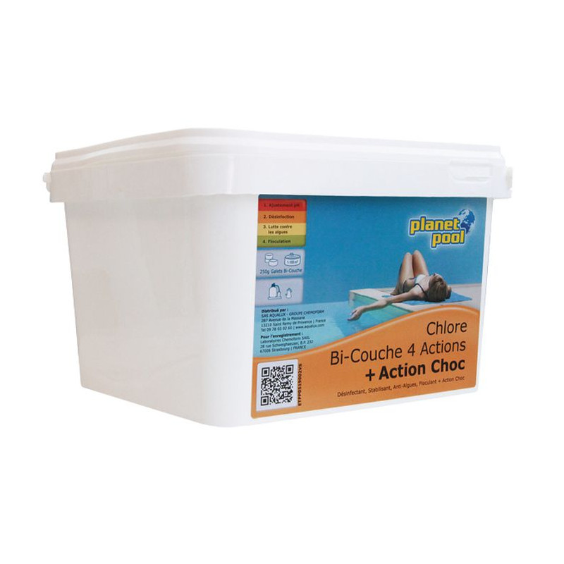 CHLORE MULTIACTION+CHOC 2.5K de Aqualux - Produits piscines dans Chlore et pH pour piscine