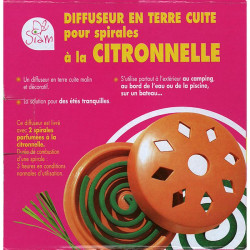 DIFFUSEUR TERRE CUITE+SPIRALES de Siam - produit anti moustique dans 🕷🪰Produits anti Insectes volants et rampants