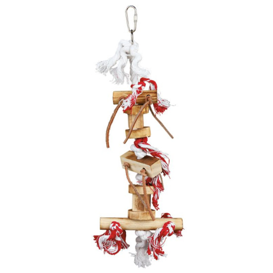 Jouet Bois Avec Bande De Cuir. 35Cm de Trixie - Produit pour animaux dans Jouets pour Oiseaux