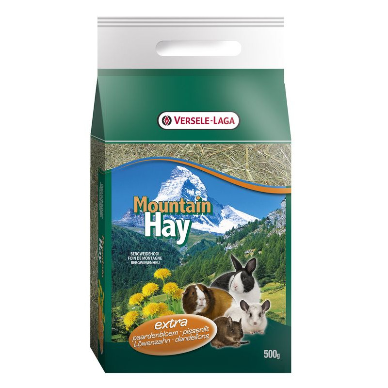 Foin Montagne Aux Pissenlits 500G versele laga de Versele Laga - Orlux - Pâtée pour oiseaux et nourriture rongeurs dans Foin ...