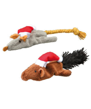 souris/écureuil peluche 14-17cm Noel de Trixie - Produit pour animaux dans Jouets pour chats