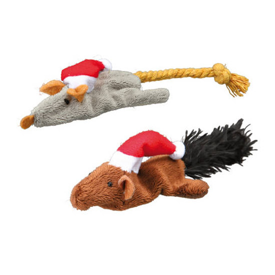 souris/écureuil peluche 14-17cm Noel de Trixie - Produit pour animaux dans Jouets pour chats