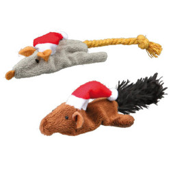 souris/écureuil peluche 14-17cm Noel de Trixie - Produit pour animaux dans Jouets pour chats