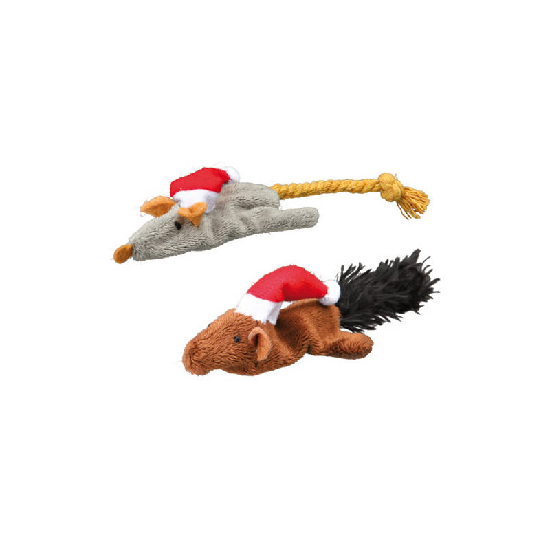 souris/écureuil peluche 14-17cm Noel de Trixie - Produit pour animaux dans Jouets pour chats