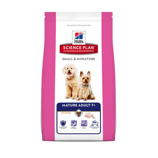 chien Mature Adult 7+ Small & Mini Poulet 1.5kg de Hill's - croquette pour chien et chat dans Hill's pour chiens