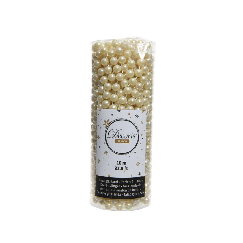 Guirlande de perles 10m creme deco noël de Kaemingk - deco de la maison dans 💡Guirlande et déco électrique
