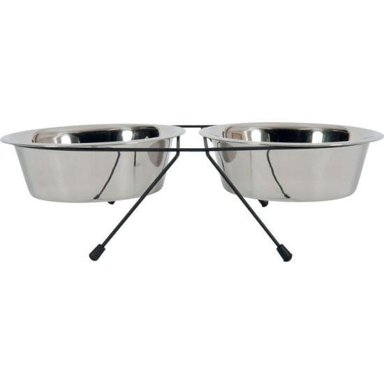 SUPPORT + 2 BOLS INOX 1.3L de Zolux - Produit pour animaux dans Gamelles et distributeurs pour chiens