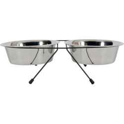SUPPORT + 2 BOLS INOX 1.3L de Zolux - Produit pour animaux dans Gamelles et distributeurs pour chiens
