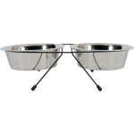 SUPPORT + 2 BOLS INOX 1.3L de Zolux - Produit pour animaux dans Gamelles et distributeurs pour chiens