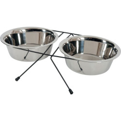 SUPPORT + 2 BOLS INOX 1.3L de Zolux - Produit pour animaux dans Gamelles et distributeurs pour chiens