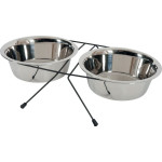 SUPPORT + 2 BOLS INOX 1.3L de Zolux - Produit pour animaux dans Gamelles et distributeurs pour chiens