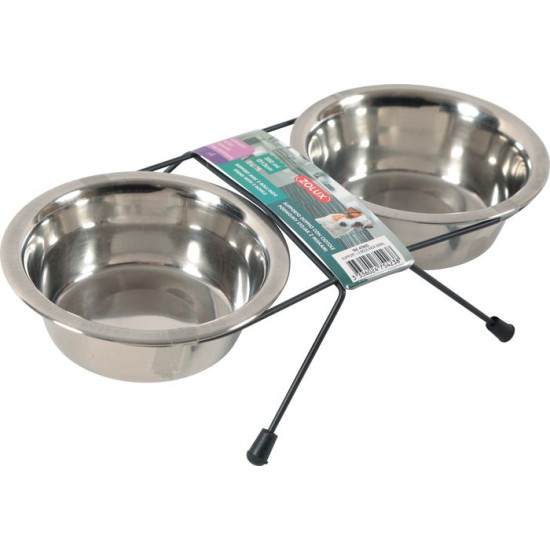 SUPPORT + 2 BOLS INOX 350ML de Zolux - Produit pour animaux dans Gamelles et distributeurs pour chiens