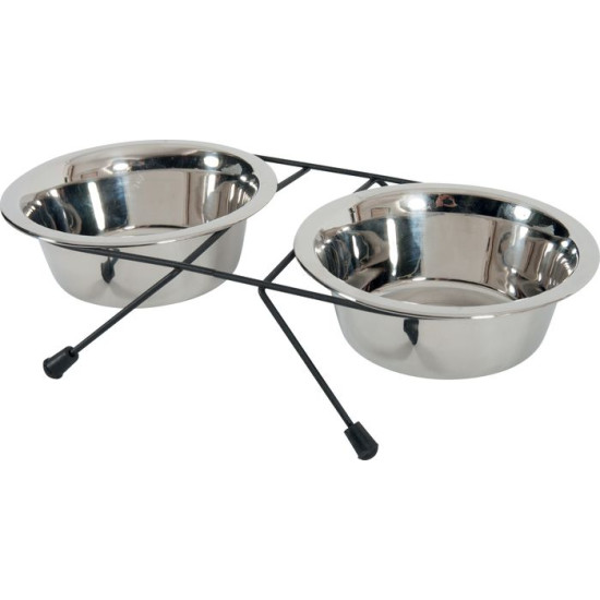 SUPPORT + 2 BOLS INOX 350ML de Zolux - Produit pour animaux dans Gamelles et distributeurs pour chiens