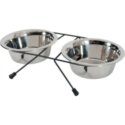 SUPPORT + 2 BOLS INOX 350ML de Zolux - Produit pour animaux dans Gamelles et distributeurs pour chiens