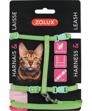 Kit laisse chat vert de Zolux - Produit pour animaux dans Laisses collier harnais pour chats