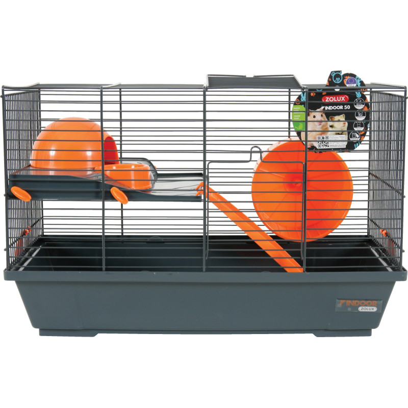 CAGE INDOOR 50 HAMSTER ORANGE de Zolux - Produit pour animaux dans Cages pour rongeurs
