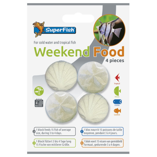 WEEKEND FOOD 4 PCS de Superfish - Aquadistri - accessoires pour aquarium et bassin dans Distributeur de nourriture aquarium