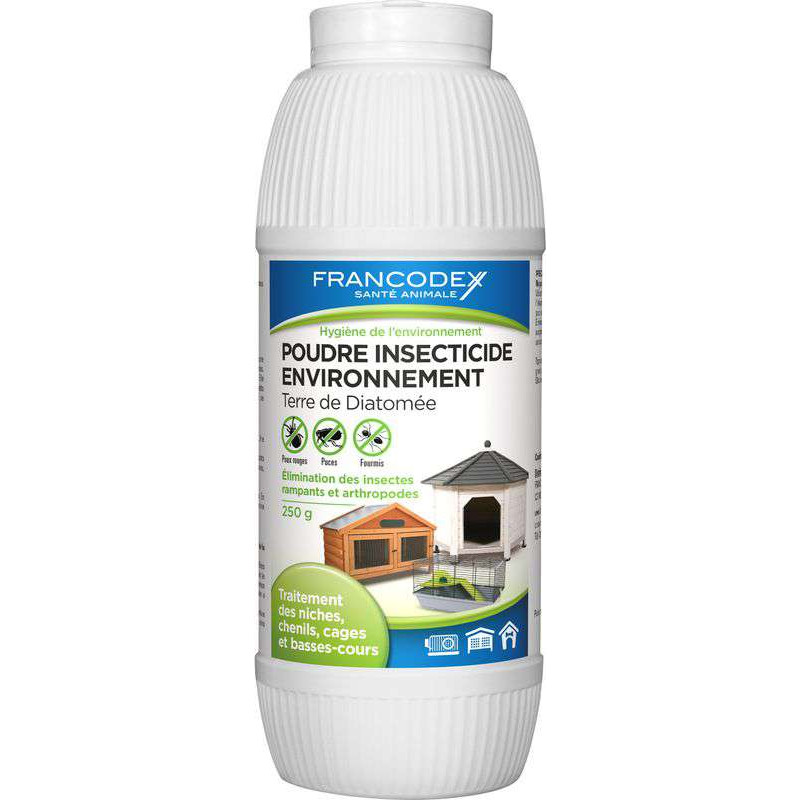 POUDRE ENV T DIATOMEE 250G FR de Francodex - anti puce et soin pour chien et chat dans Hygiène pour tous les animaux